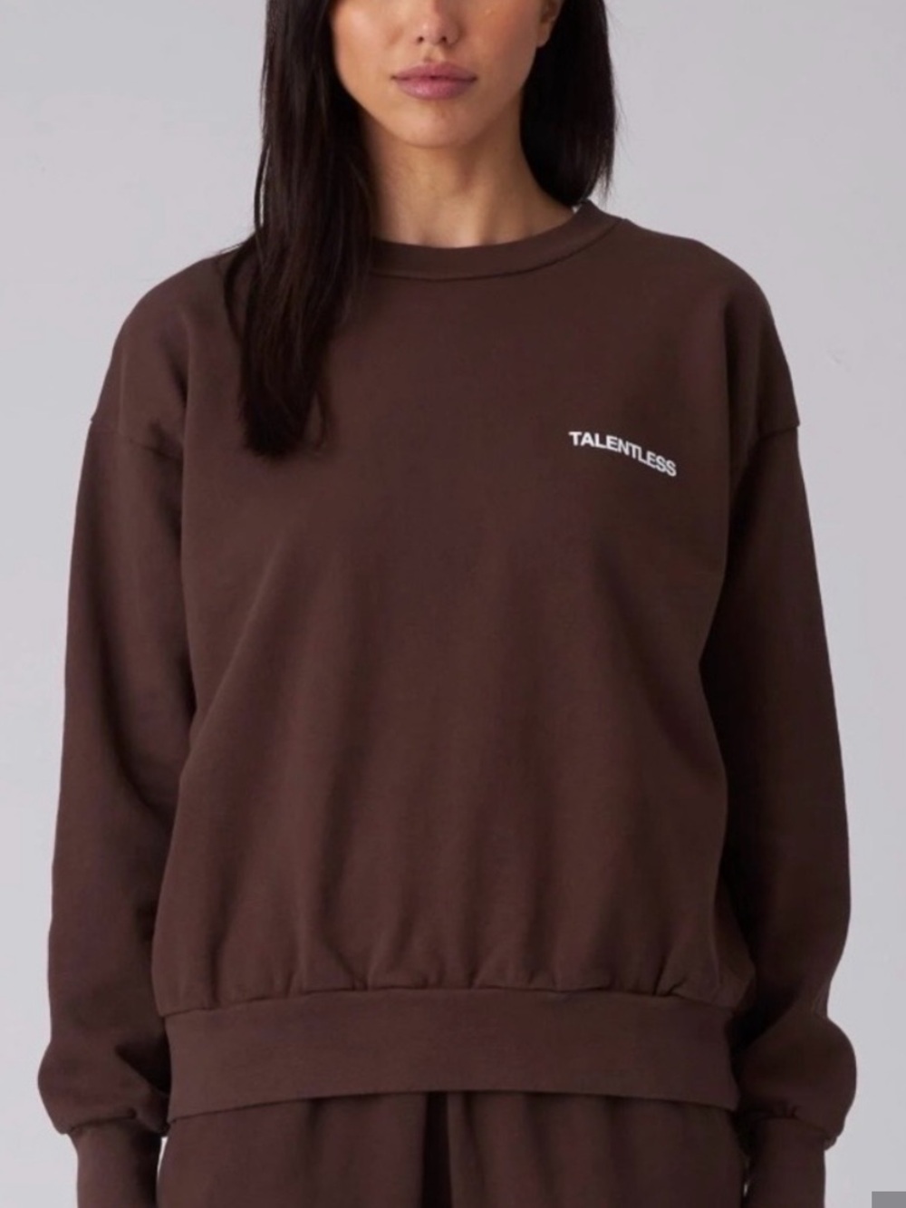 TALENTLESS Chocolate Brown Crewneck Sweatshirt